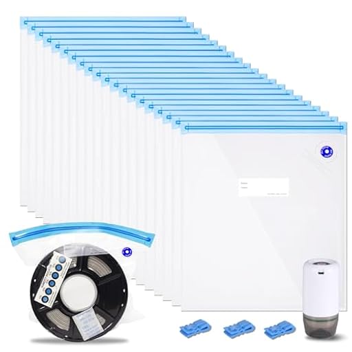 JIZZU Juego de Bolsas de Vacío para Filamentos, 20Pcs Bolsa de Sellado a Prueba de Polvo y Humedad con Bomba Automática, Transparentes Envasadora al Vacio de Bolsa de Reutilizable(34 * 30cm) | Ya disponible en tu tienda friki favorita! En mundofriki.es!