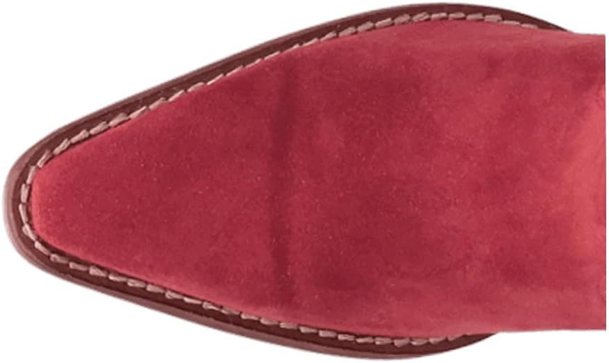 Dingo Womens Twister Fringe Snip Toe Casual Boots Over the Knee Mid Heel 2-3" - Red