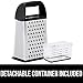 GORILLA GRIP 4-Sided Stainless Steel Cheese Grater With Container, 100% BPA-Free Box Grater, Slip Resistant Base and Handle, Grate Parmesan, Hard Cheeses, Shred Vegetables, Dishwasher Safe, Black