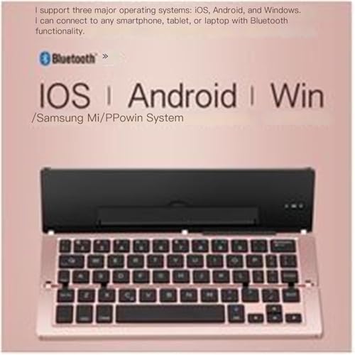 Teclado plegable bluetooth rosa para escribir en el móvil desde la cafetería 4