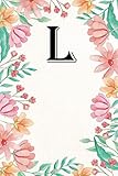  Letra L: Cuaderno con monograma inicial para mujer en blanco/forrado, Bloc de notas, Diario o diario, ... Proyectos y nombramientos