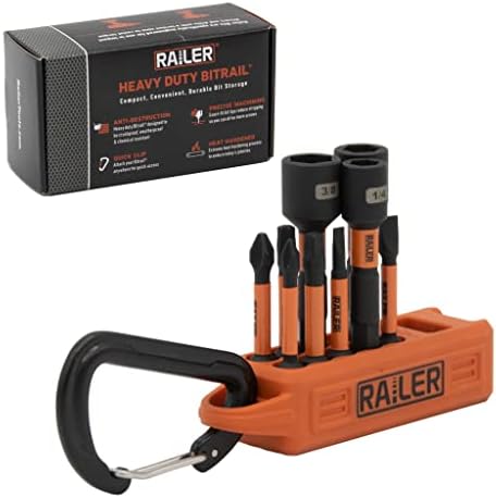 Railer Screwdriver Bit Set For Electricians - Premium S2 Steel Impact Driver Bits & Nut Drivers Set With A Magnetizer Bit Holder & Carabiner