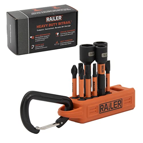 Railer Screwdriver Bit Set For Electricians - Premium S2 Steel Impact Driver Bits & Nut Drivers Set With A Magnetizer Bit Holder & Carabiner