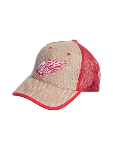 Calhoun NHL Surf & Skate Team Logo Snapback Straw Trucker Baseball Hat (Detroit Red Wings)