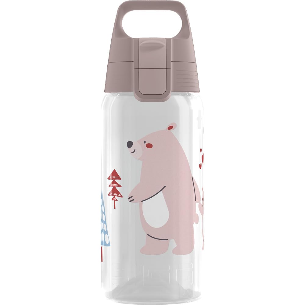 Sigg - Sports Water Bottle For Kids - Viva One Bear Family - Suitable For Carbonated Drinks - Leakproof - Dishwasher Safe - BPA Free - School & Bike - Transparent - 0.5L-image-44