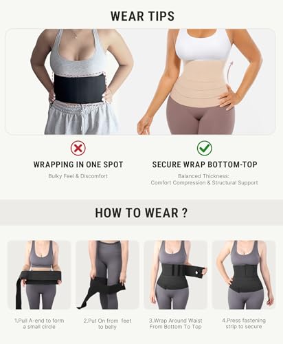 Image of FeelinGirl Waist Trainer for Women Trimmer Belt Waist Cincher Tummy Wrap Plus Size Snatch Bandage Body Shaper