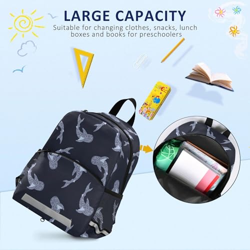 Fisyme Sea Whale Sharks Backpack Schoolbag Kids Daypack Toddler Travel School Bag Small Mini Backpacks for Kindergarten Preschool Nursery Boys Girls4