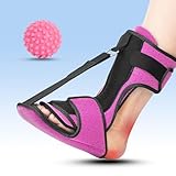 VOOOLO Plantar Fasciitis Night Splint with Massage Ball for Plantar Fasciitis Relief, Soft & Comfortable Foot Brace for Achilles Tendonitis Heal Spur Foot-drop Flat-arch for Women and Men - Pink