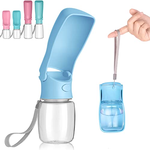 Canareen Faltbare Hunde-Wasserflaschen - tragbar, auslaufsicher und lebensmittelechter Kunststoff, Hunde-Reise-Wasserflasche,Haustier-Wasserflasche für Hunde, Katzen, Wandern, Reisen (Himmelblau) Cover