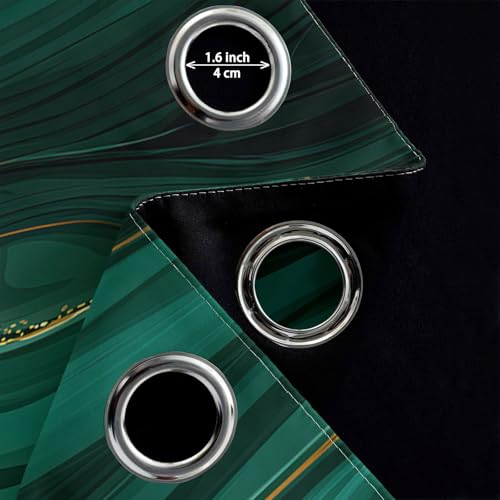 Rideau occultant salon vert émeraude en polyester marbre de haute qualité - 8