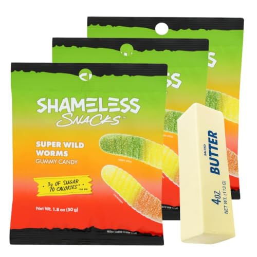 Shameless Snacks Gummy Super Wild Worms 1.8 oz Pack de 3 miniatura 1