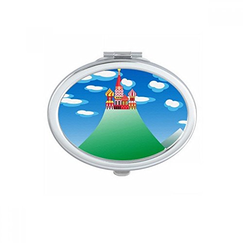Miroir de maquillage ovale de précision illustration montagne chinoise