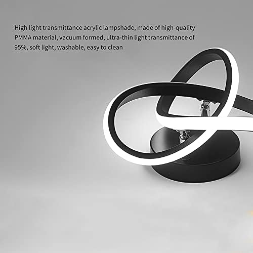 LED Lamp 2 Rings Creative Personality Nordic White Black Ceiling Lighting for Entrance Hallway Lights Ceiling Living Room Cool White Light 22W (Black)
