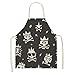 Fartuszek z motywem czaszki dla kobiet i mężczyzn, wodoodporny, odporny na olej kuchenny, bawełna, len, ochrona przed porostem, do czyszczenia 68 x 55 cm, dł. 68 cm, 55 cm, 2
