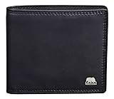 Leder-Börse Produktmaß geschlossen ca. 11 x 10 x 2 cm (B x H x T) Herrenbörse inklusive Geschenk Karton Brown Bear Design Germany