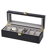 ★ UHRENANZEIGE- UND LAGERUNGSBOX: Die hölzerne Uhrenbox ist ein wunderbares Element, mit dem Männer oder Frauen ihre gesamte Chronometer-Kollektion anzeigen, geschmackvoll schützen, lagern und organisieren können, ganz nach Ihren Bedürfnissen.