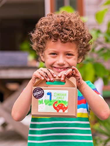 GROWIES | Kids Dinosaur Cress Seed Kit | All Year Growing | Grow Your Own Dino Jungle | Kids Party Bag | Plastic Free