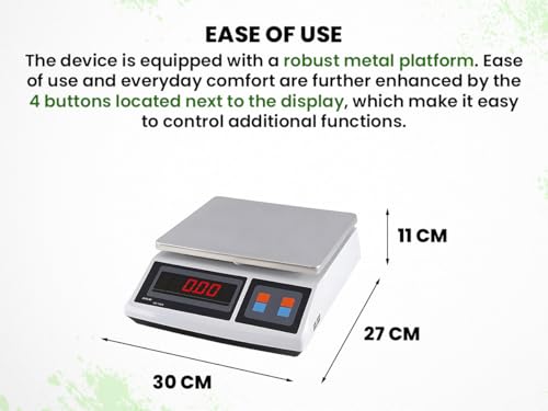 Plattformwaage, Tragkraft bis zu 15 kg, Elektronisch, Digitalanzeige, Energiesparmodus, Genauigkeit +/- 0,5 g, HDWR wagPRO-S15