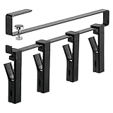 山崎実業(Yamazaki) 戸棚下 回転式クリップ 4連 ブラック 約W2.9×D26×H14.5㎝(クリップ含む) タワー 握りやすい 360度回転可能 布巾かけ 5499