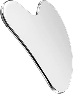 Aiqinhai Fer menta Gua Sha de aço inoxidável pa te pia facial Cuidados com a pele facial Desintoxicação linfática Reduz s e papagaios