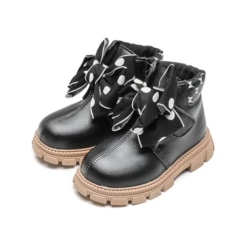 Komfyea Boys And Girls Winter Zipper Lace Up Waterproof Autumn Ankle Boots(Toddler/Little Kids) Com6631Black22 Cover