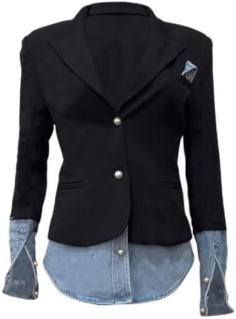 LKOUS Women's Casual Blazers Long Sleeve Open Front Slim Fit Work Office Suit Jackets with Pockets - Image 2