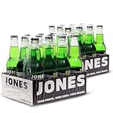 Jones Soda Co. Green Apple Soda Flavor | 100% Cane Sugar Soda | Craft Soda Pop | Soda Soft Drinks | 12 Oz Glass Bottle Soda | 24 Pack Soda