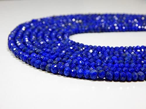Lapis Lazuli perles en pierre fine naturelle facettée 4mm matériel de joaillerie loisirs créatifs