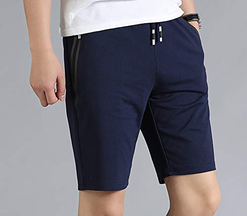 Big Boy's Casual Shorts Summer Cotton Classic Fit Drawstring Elastic Waist Beach Shorts With Pockets 10 Navy Blue #TOP5