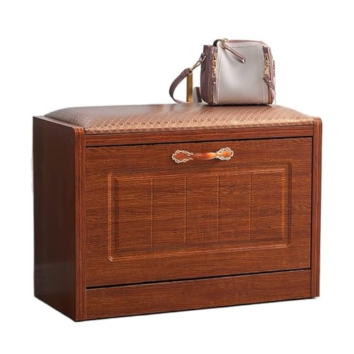 Rangement pour chaussures discret avec banc d'entrée en cuir compact