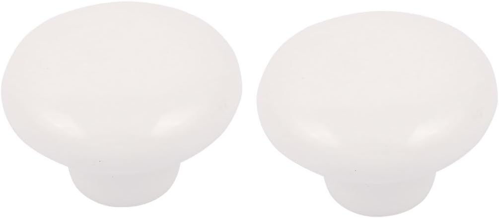 Sourcingmap Cabinet Wardrobe Drawer Door 40mm Dia Round Ceramic Knobs Pull White 2pcs