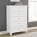 Signature Design by Ashley Fortman Casual 5 Drawer Chest for Bedroom, White