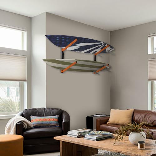 Foozet Wall Mount Paddle Board Racks, Surfboard Hanger Duty Steel, Adjustable Metal Paddleboard Home, Garage Organizer