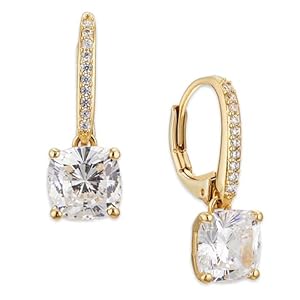 Nadri Leverback Earrings for Women – Exquisite Drop Earrings For Women, Large Cushion Cut Cubic Zirconia Womens Earrings