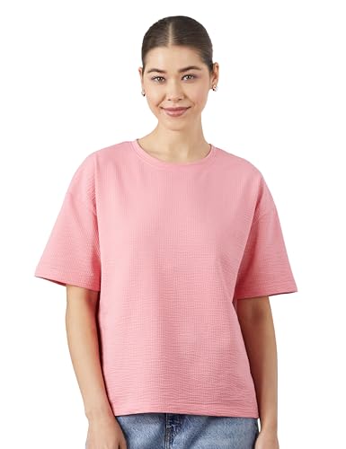 Image of Amazon Brand - Symbol Women's Oversized Textured T-Shirt | Seersucker (Available in Plus Sizes)