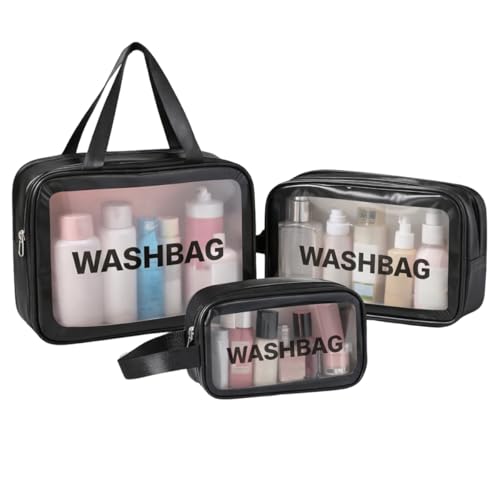 5. Kit Necessaire Transparente Organizador Maquiagem Bolsa Mala - Yeep