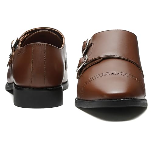 Image of LOUIS STITCH Men's Formal Shoes | Italian Leather Double Monk Strap Handcrafted | Stylish Lace-Up Business, Formal, (LSRXDMBU)