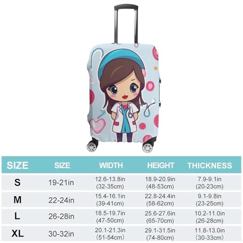 Cute Nurse Luggage Cover, Elastic Luggage Protector Fits 19-32in Suitcases, Washable & Anti-Scratch Suitcase Cover for Men Women XL2