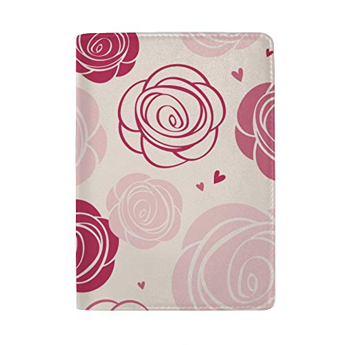 Passeport étui en cuir PU rose imperméable à double fente