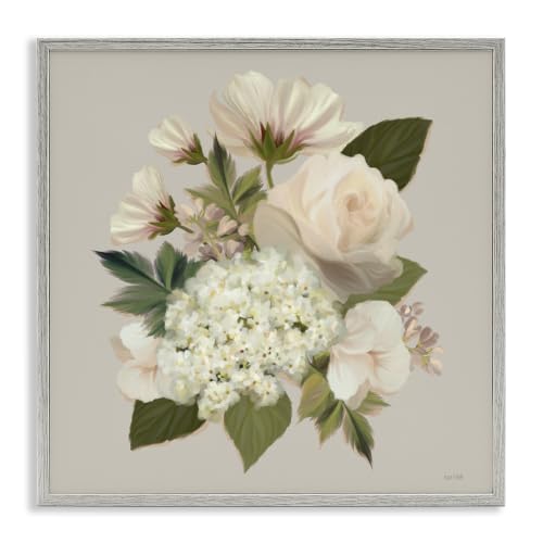 Delicate Floral Blossom Arrangement, 12 x 12 Inch Framed Giclée Print