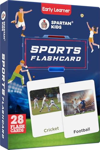 Image of SPARTAN KIDS Sports Flash Cards for Kids | 28 Early Learning Flash Cards Easy & Fun Way of Learning 1 Year to 6 Years Babies
