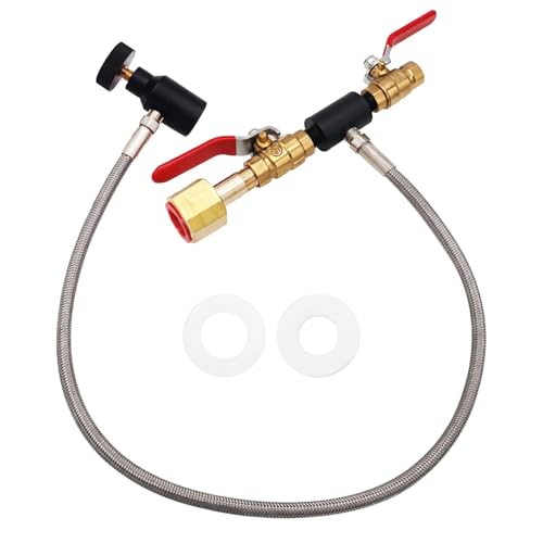 LUMINFLY 36 Inch Stainless Steel Co2 Refill Station – Features Cga320 & G1/2 Adapters, 6000 Psi Hose for Paintball and Soda Makers