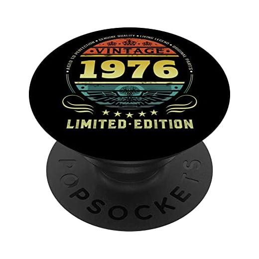 Vintage 1976 Edición Limitada 1976 Pop Socket 1976 Cumpleaños PopSockets PopGrip Intercambiable