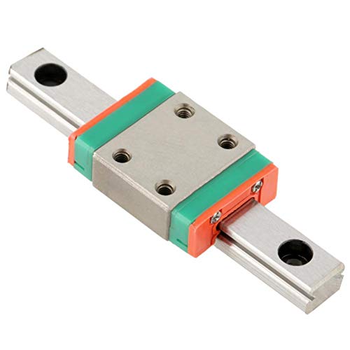 Mini Linearführung, LWL7B Metall Linearschienenführung mit Gleitblock, Linearschienenführung mit 7 mm Breite, Linearer Schienenblock für 3D-Drucker und CNC-Maschine, LWL7B (55MM)