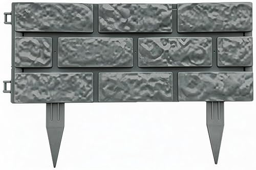 10 Pcs - Landscape Edging Faux Stone Garden Edging Border,17FT,7 in Tall Decorative Stone-Look Garden Border for Flower Bed Edging,Lawn,Landscaped Yard,Trees and Gardens,Grey