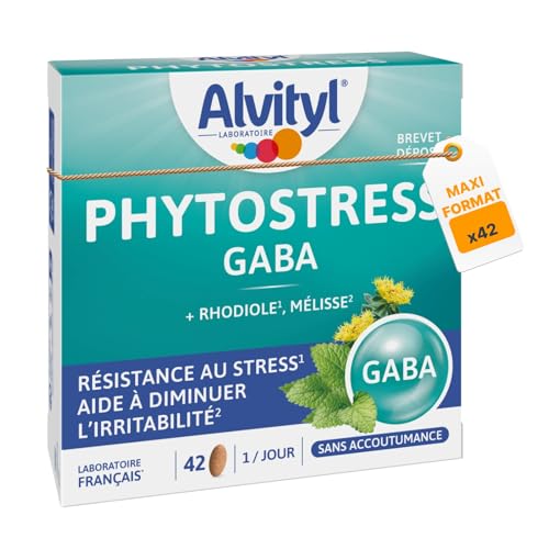 Alvityl - Alvityl Phytostress - GABA + Rhodiole (1) + Mélisse (2) - Favorise la Résistance au Stress (1) - Aide à diminuer l'Irritabilité (2) - 42 Jours - Dès 12 ans