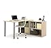 BESTAR i3 L-Shaped Desk, Northern Maple/Sandstone