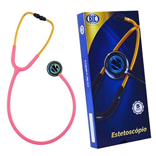 Estetoscópio Bic Eternity III Rosa Chiclé Rainbow Excelente Ausculta - Ideal enfermagem e estudantes