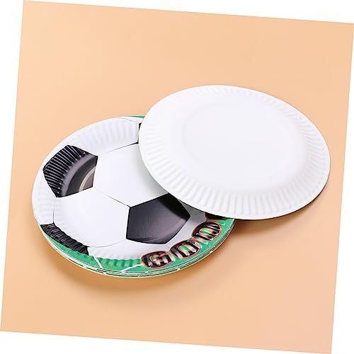 ifundom 60 Peças Padrão Festa Cm Prato De Papel Aniversário Futebol Decoração Placas Para Bandeja Bo