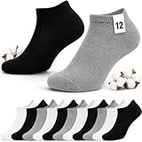 PS PROUTHS 12 Pares Calcetines Tobilleros Hombre Mujer – Calcetines Cortos Hombre Mujer Transpirables Verano, Ajuste Anticaída (FR/ES, Números, 35, 40, Regular, Regular, SURTIDO)